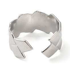 Non-Tarnish 304 Stainless Steel Rhombus Open Cuff Ring for Women&nbsp;RJEW-I098-24P