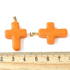 Handmade Lampwork with Brass Pendants&nbsp;LAMP-I030-01G-07