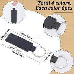 24Pcs 4 Colors PU Leather Keychains&nbsp;KEYC-SC0002-17