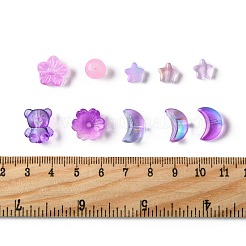 126Pcs 8 Styles Electroplate Transparent Glass Bead&nbsp;GLAA-FS0002-50