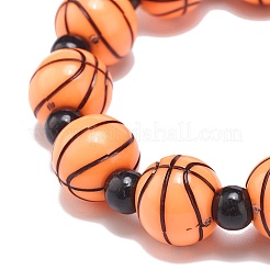 Sport Theme Acrylic Beaded Stretch Bracelet for Kids&nbsp;BJEW-JB08550