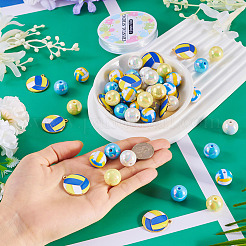 40Pcs 4 Colors Opaque Acrylic Beads&nbsp;MACR-TA0002-70