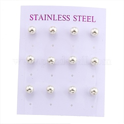 Plastic Imitation Pearl Stud Earrings&nbsp;X-STAS-D0001-03-P-A