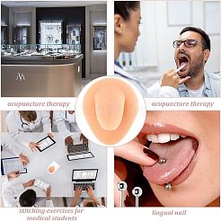 Soft Silicone Tongue Flexible Model Body Part Displays with Acrylic Stands&nbsp;ODIS-WH0002-23
