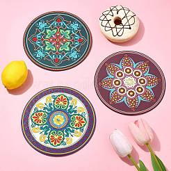 3 Pcs 3 Styles Creative Ethnic Style Silicone Coasters&nbsp;ST-CJ0008-11