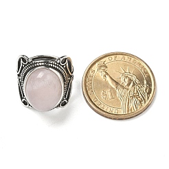 Natural Rose Quartz Adjustable Rings&nbsp;RJEW-I108-02AS-03