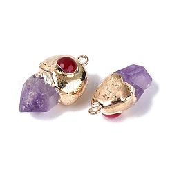 Natural Amethyst Geode & Dyed Agate(Random Color) Pendants&nbsp;G-N366-02G