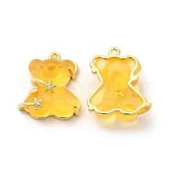 Transparent Resin Crystal Rhinestone Pendants&nbsp;KK-H438-04G-06