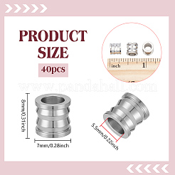 40Pcs 201 Stainless Steel European Styles Beads&nbsp;STAS-NB0002-78