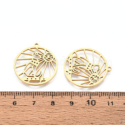 Hollow 304 Stainless Steel Pendants&nbsp;STAS-T070-02G