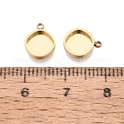 304 Stainless Steel Pendant Cabochon Component&nbsp;STAS-Q113-22C-G