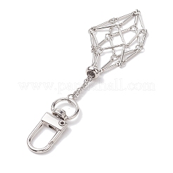 2Pcs 2 Colors Brass Bar Link Chains Pouch Stone Pendant Decorations&nbsp;HJEW-JM02035