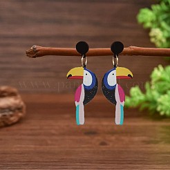 Parrot Acrylic Dangle Stud Earrings&nbsp;FS-WG0B0F7-01