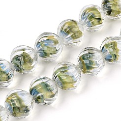Textured Inner Flower Handmade Lampwork Beads&nbsp;LAMP-T024-07C