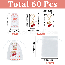 20Pcs Zinc Alloy Enamel Pendant Keychains&nbsp;KEYC-SC0001-97