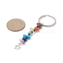 Natural Gemstone Chips Keychains&nbsp;KEYC-JKC00474-01