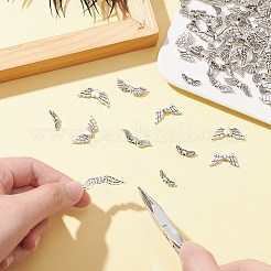 100Pcs 10 Styles Tibetan Style Alloy Fairy Wing Beads&nbsp;TIBEB-CJ0001-27