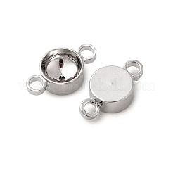Flat Round Brass Rhinestone Connecter Settings&nbsp;KK-P340-06B-P