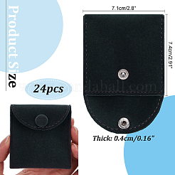 Velvet Jewelry Flap Pouches with Snap Button&nbsp;X-TP-WH0007-10B