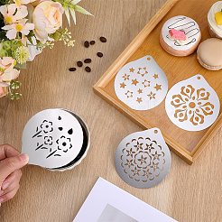 4Pcs 4 Styles 304 Stainless Steel Coffee Latte Mold&nbsp;AJEW-GF0012-40A