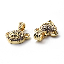 Brass Cubic Zirconia Charms&nbsp;KK-G446-25G-01