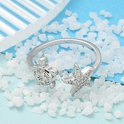 304 Stainless Steel Open Cuff Finger Rings for Women&nbsp;RJEW-B109-07P-02