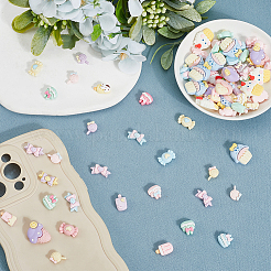 120Pcs 6 Styles Cartoon Opaque Resin Cabochons&nbsp;RESI-SP0001-26