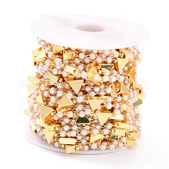 Handmade CCB Plastic Imitation Pearl Beaded Chains&nbsp;CHC-I038-22G