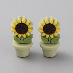 Sunflower Flowerpot Food Grade Eco-Friendly Silicone Beads&nbsp;SIL-TAC0002-20