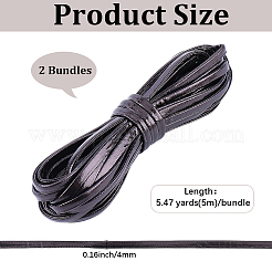 2 Bundles Flat PU Leather Braided Cord&nbsp;OCOR-CL0001-18B