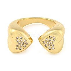 Brass Micro Pave Cubic Zirconia Open Finger Ring&nbsp;RJEW-C069-05B-G