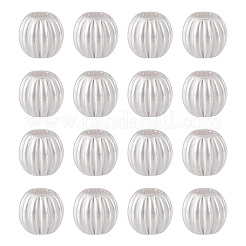 20Pcs 925 Sterling Silver Corrugated Round Spacer Beads&nbsp;STER-TA0001-32