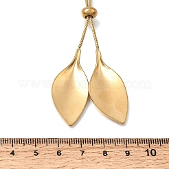Adjustable 304 Stainless Steel Leaf Pendant Lariat Necklaces for Women&nbsp;SA-CBAB727-03G