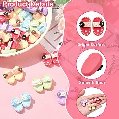 60Pcs 10 Colors Opaque Resin Cabochons&nbsp;CRES-CJ0001-75