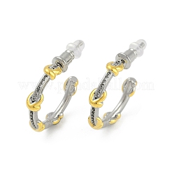 C-Shape Brass Micro Pave Clear Cubic Zirconia Stud Earrings for Women&nbsp;EJEW-Q391-29PG