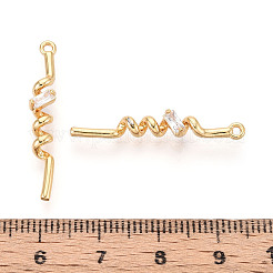 Brass Micro Pave Clear Cubic Zirconia Pendants&nbsp;KK-T078-01G-02