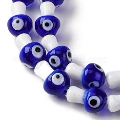 Handmade Evil Eye Lampwork Beads Strands&nbsp;LAMP-S069-01E