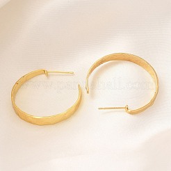 Rack Plating C-Shaped Brass Stud Earrings&nbsp;EJEW-H143-24G