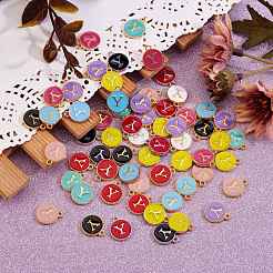 120Pcs 12 Colors Golden Plated Alloy Charms&nbsp;ENAM-SZ0001-64Y