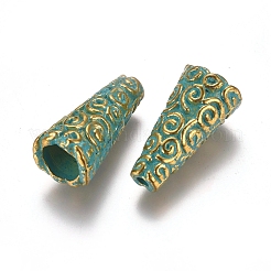Tibetan Style Enamel Bead Cones&nbsp;TIBE-A007-028GG