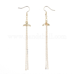 Whale Tail Brass Dangle Earrings&nbsp;EJEW-JE03951
