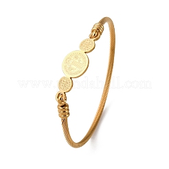 Religion 304 Stainless Steel Bangles for Women&nbsp;BJEW-K280-01G