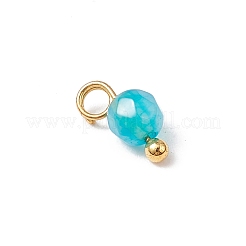 Natural Agate(Dyed & Heated) Faceted Round Charms&nbsp;PALLOY-JF04286-01
