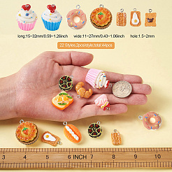 44Pcs 22 Style Resin Pendants&nbsp;RESI-CW0001-09