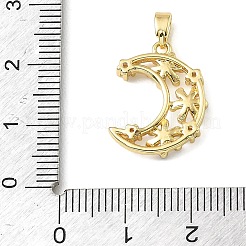 Brass Micro Pave Clear Cubic Zirconia Pendants&nbsp;KK-E804-06G