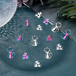 80Pcs 4 Style 201 Stainless Steel Filigree Pendants&nbsp;STAS-DC0008-69