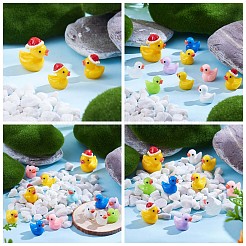 80 Pcs Tiny Ducks Mini Resin Duck Colorful Mini Duck Bulk Fairy Tale Garden Animal Sculpture Resin Duck Image for Miniature Landscape&nbsp;JX344A