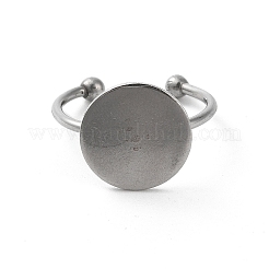 Non-Tarnish Adjustable 304 Stainless Steel Finger Rings Components&nbsp;STAS-K278-04E-P
