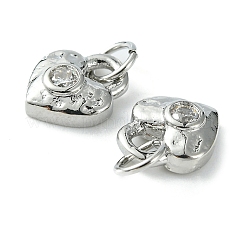 Rack Plating Brass Micro Pave Cubic Zirconia Pendants&nbsp;KK-K332-10P