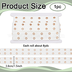 8 Yards Polyester Ribbon with 2-Row Golden Tone Alloy Eyelets&nbsp;SRIB-NB0001-18A